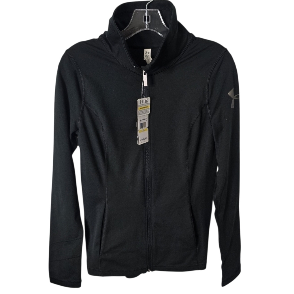 Under Armour Black Zip-Up  Fitted All Season Jacket Size M  UA TEAM * - Picture 13 of 14